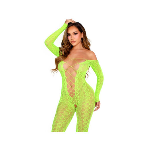 Leg Avenue Pyton malla verde fluo S/M/L - Imagen 3