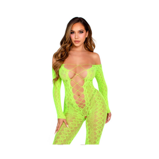 Leg Avenue Pyton malla verde fluo S/M/L