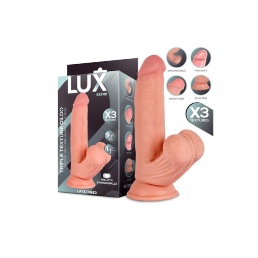 Lux Bernd dildo suave y flexible con testículos oscilantes 9,2"