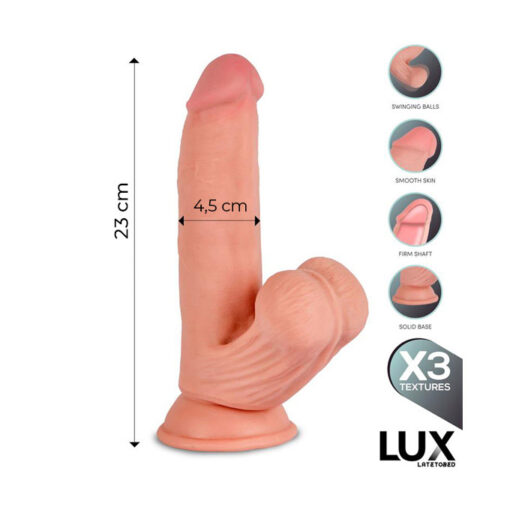 Lux Bernd dildo suave y flexible con testículos oscilantes 9,2" - Imagen 7