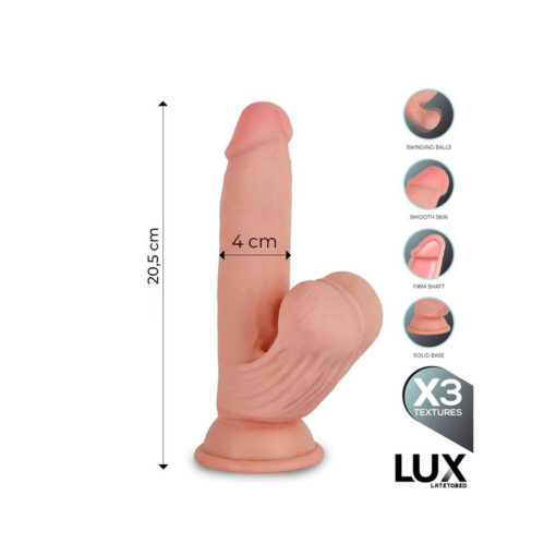 Lux Paul dildo suave y flexible con testículos oscilantes 8,2" - Imagen 6