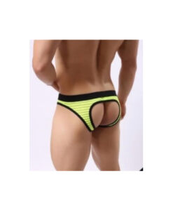 Alternative view of Suspensorio amarillo fluo rayas contorno negro XL