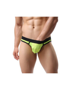 Suspensorio amarillo fluo rayas contorno negro M