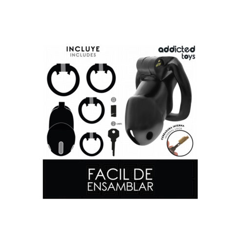 Locked jaula para pene pvc negro M - Imagen 3