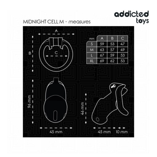 Locked jaula para pene pvc negro M - Imagen 4