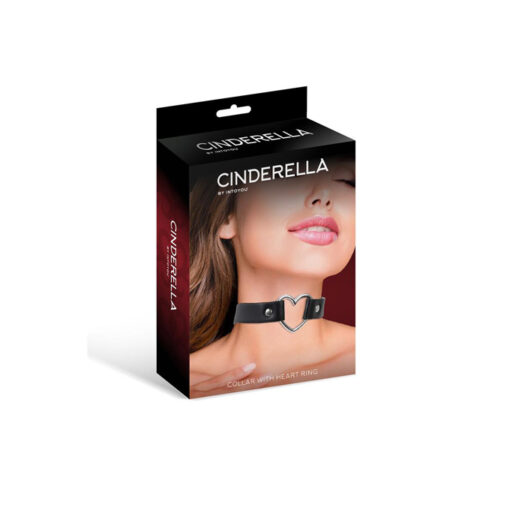Cinderella collar sumisión anilla corazón negro - Imagen 4
