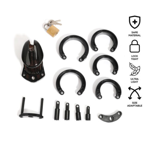 Jaula castidad pene iniciación básica S negra - Imagen 4