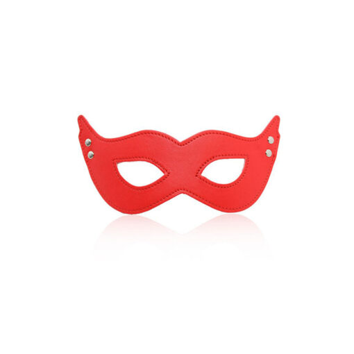 Antifaz máscara de cuero vegano rojo