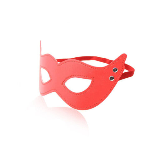 Antifaz máscara de cuero vegano rojo - Imagen 2