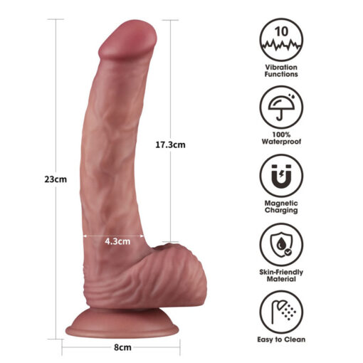 Powercock vibrador doble densidad USB 9" - Imagen 11