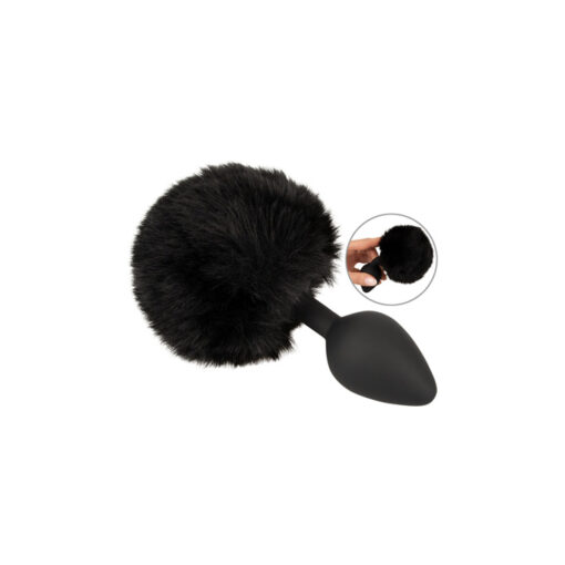 Fluffy plug cola conejo negro M - Imagen 5