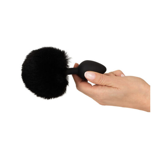 Fluffy plug cola conejo negro M - Imagen 3