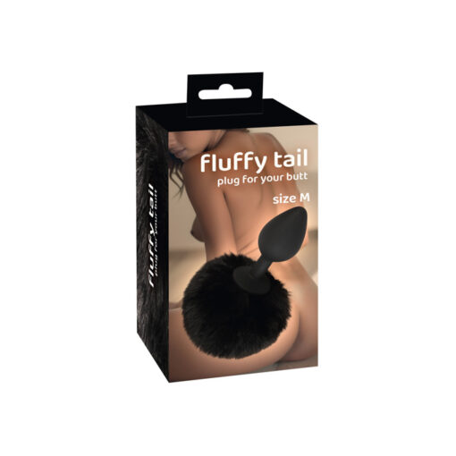Fluffy plug cola conejo negro M - Imagen 7