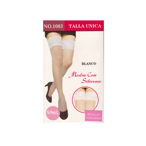 Medias de rejilla con liga de silicona blanco T/U - Imagen 4