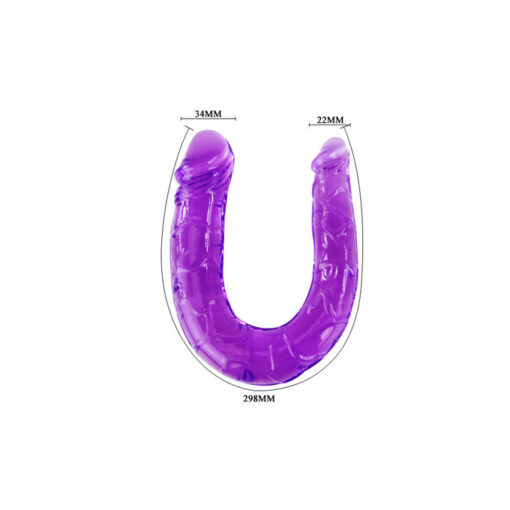 Dildo gelatina doble penetración morado - Imagen 4
