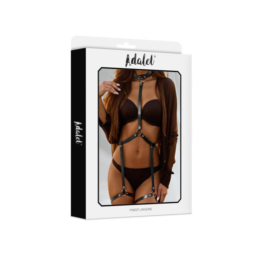 Greta arnés completo de cuero sintético negro S/M - Imagen 4