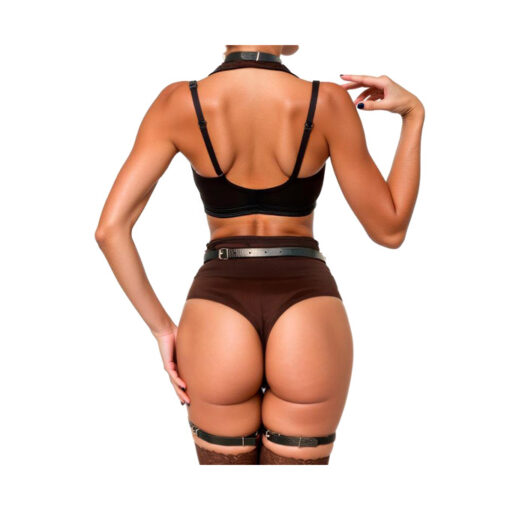 Greta arnés completo de cuero sintético negro S/M - Imagen 2