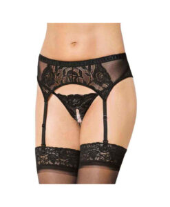 Softline 3319 liguero negro encaje S/M
