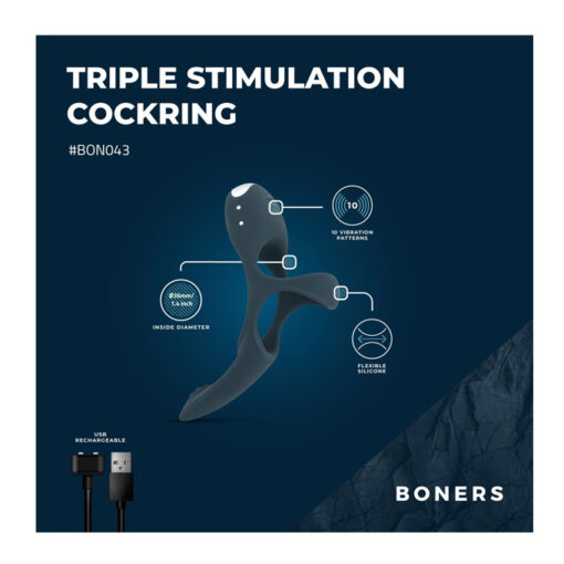 Boners anillo masajeador perineal usb - Imagen 4