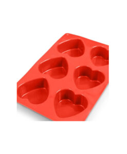 Molde rojo 6 corazones