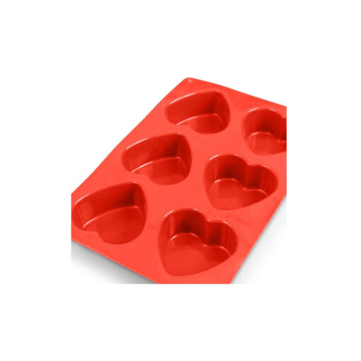 Molde rojo 6 corazones