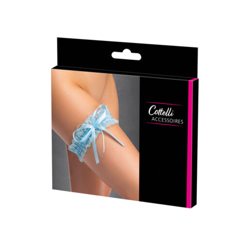 Liga de encaje con lazo azul - Imagen 4