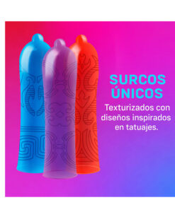 Alternative view of Tatoo Touch preservativos estriados con diseño tatuaje