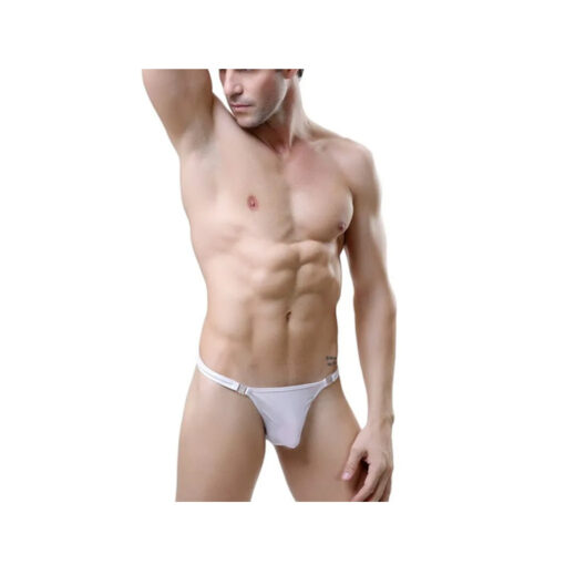 Tanga masculino transparente desmontable blanco - Imagen 3