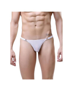 Tanga masculino transparente desmontable blanco