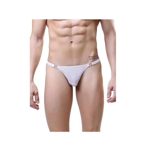 Tanga masculino transparente desmontable blanco
