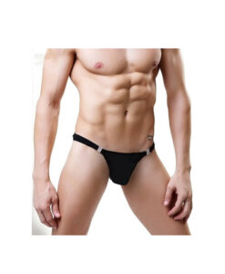 Tanga masculino transparente desmontable negro S/M
