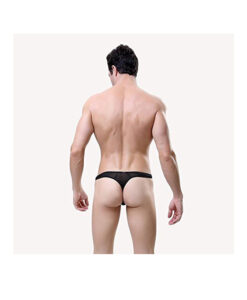 Alternative view of Tanga masculino transparente desmontable negro S/M