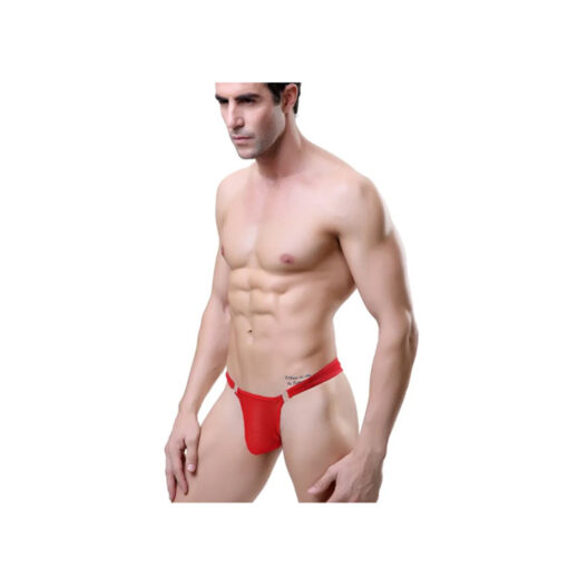 Tanga masculino transparente desmontable rojo - Imagen 2