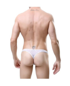 Alternative view of Tanga masculino transparente desmontable blanco