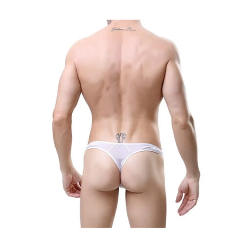 Tanga masculino transparente desmontable rojo - Imagen 4