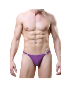 Tanga masculino transparente desmontable morado