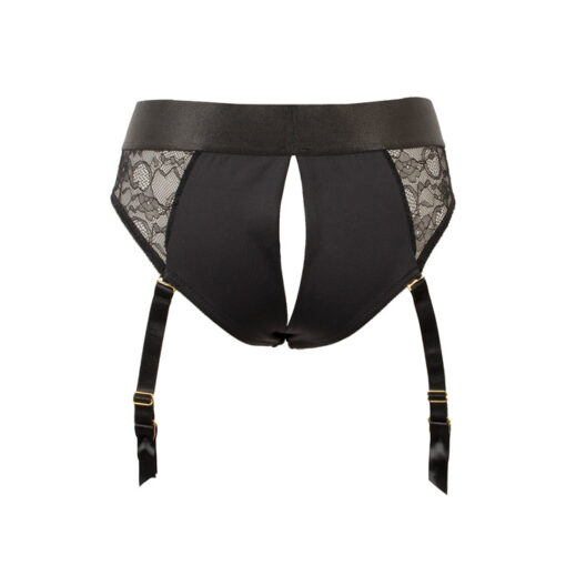Strap-On arnés braguita y liguero con dildo negro - Imagen 7