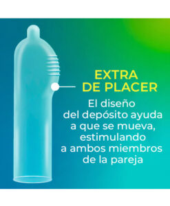 Alternative view of Pleasure Plus preservativos con forma placentera