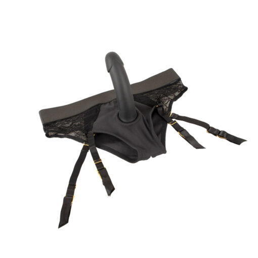 Strap-On arnés braguita y liguero con dildo negro - Imagen 6