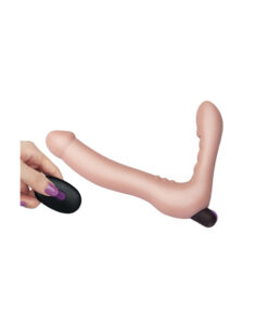 Joy Strapless arnés tacto piel con vibracion y mando