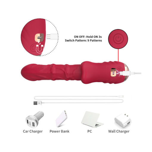 Red Devil vibrador con vaivén y perlas oscilantes - Imagen 4
