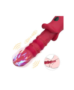 Alternative view of Red Devil vibrador con vaivén y perlas oscilantes