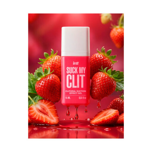 Suck My Clit gel con efecto succión para clítoris fresa