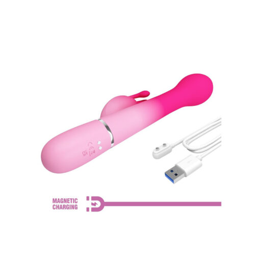 Dejon vibrador con penetración y bolas giratorias fucsia - Imagen 5