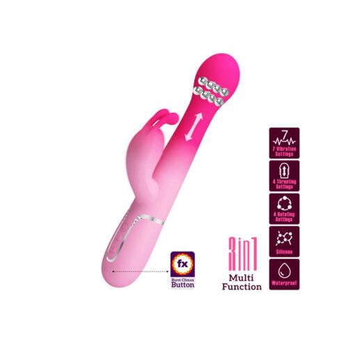 Dejon vibrador con penetración y bolas giratorias fucsia