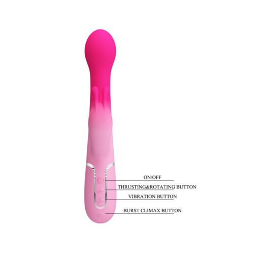 Dejon vibrador con penetración y bolas giratorias fucsia - Imagen 6