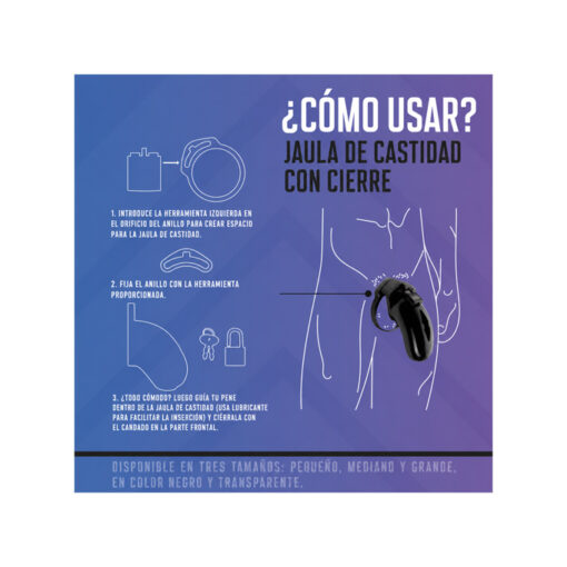 Lockdown jaula castidad pene talla S - Imagen 3