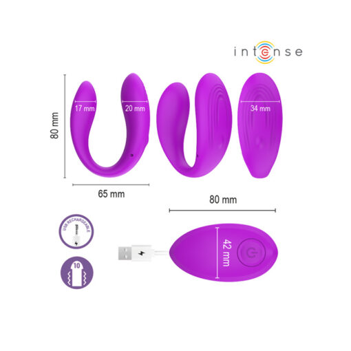 Nora vibrador parejas con mando recargable - Imagen 8