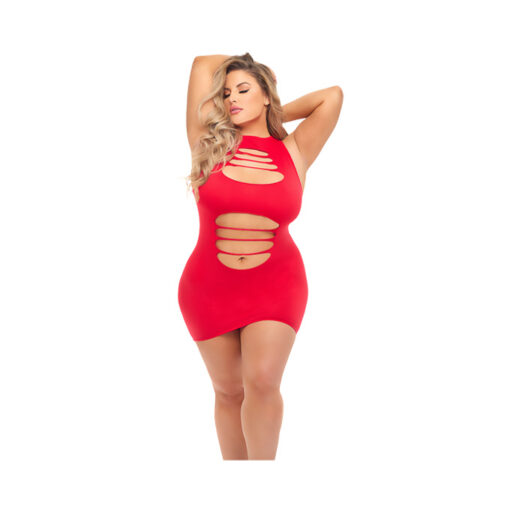 Pink Lipstick vestido calado rojo 3XL-4XL