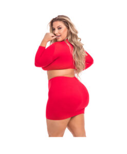 Alternative view of Pink Lipstick conjunto rojo dos piezas 3XL-4XL